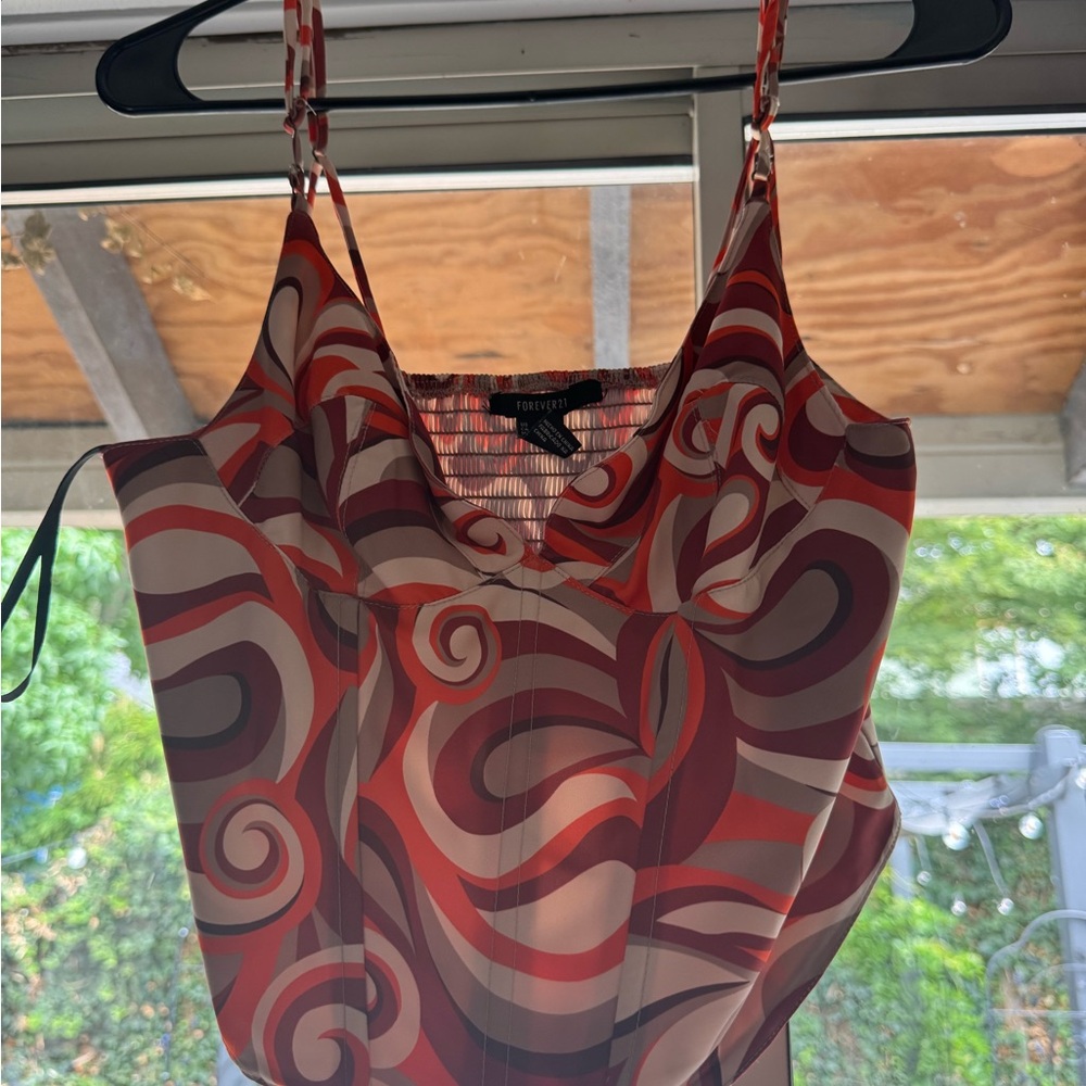 Forever 21 Red and Pink Swirl Camisole